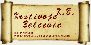 Krstivoje Belčević vizit kartica